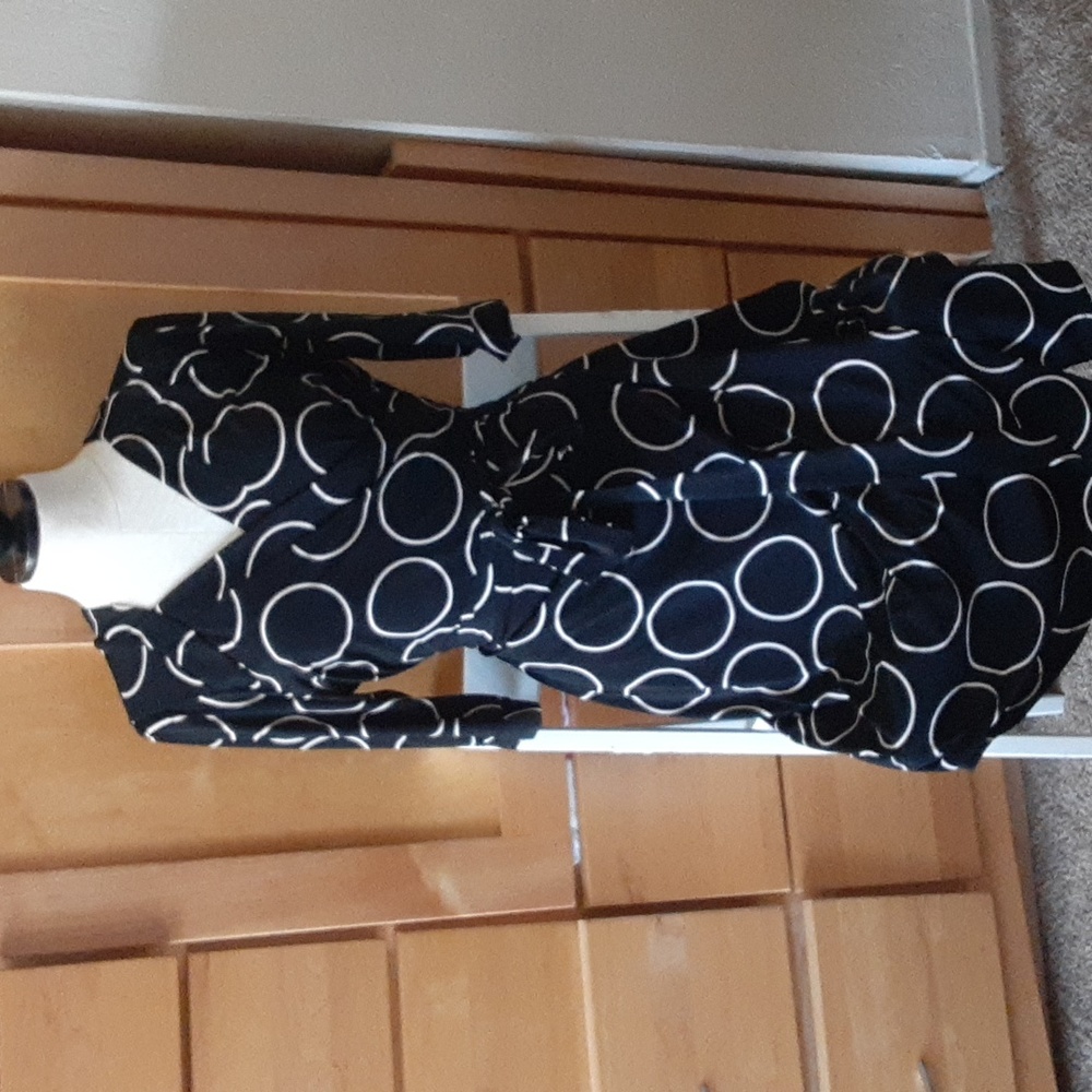 Womans Black and White wrap dress